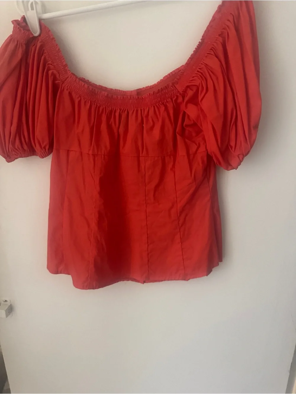 Bebe Coral Off-Shoulder Button Front Corset Style Blouse - Vintage